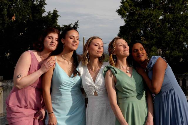 Filles d'honneur et Mariée