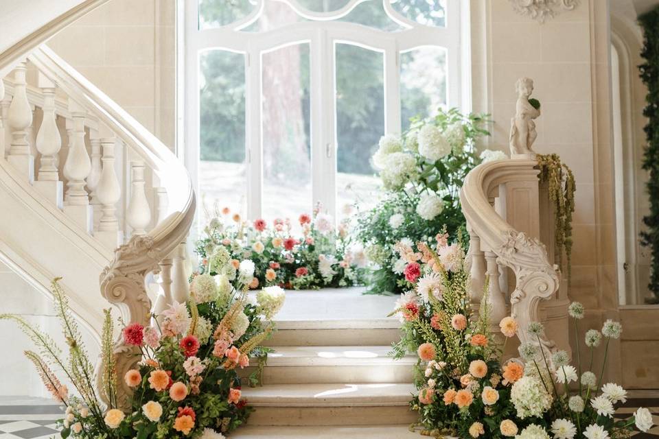 Escalier fleuri