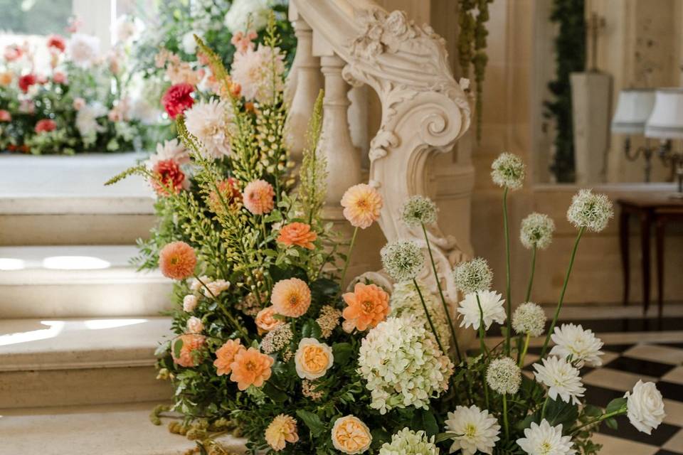 Escalier fleuri