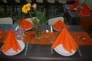 Table d'anniversaire thème chocolat orange