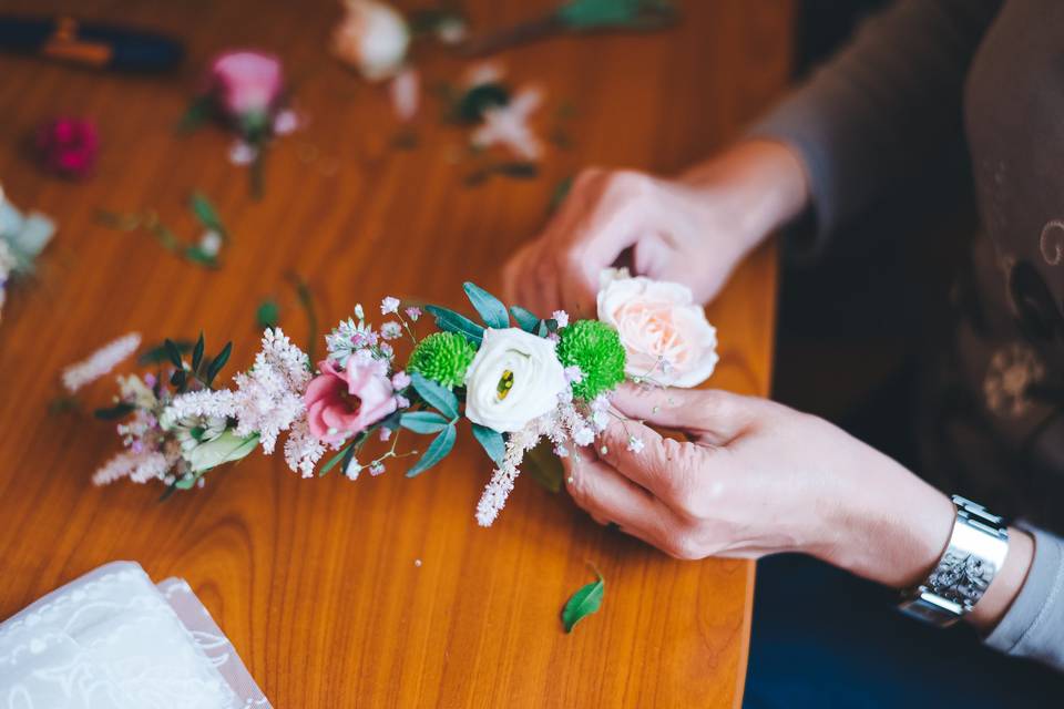 Atelier couronne de fleurs