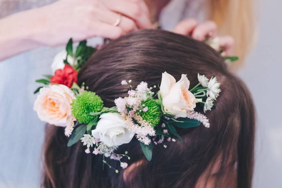 Atelier couronne de fleurs