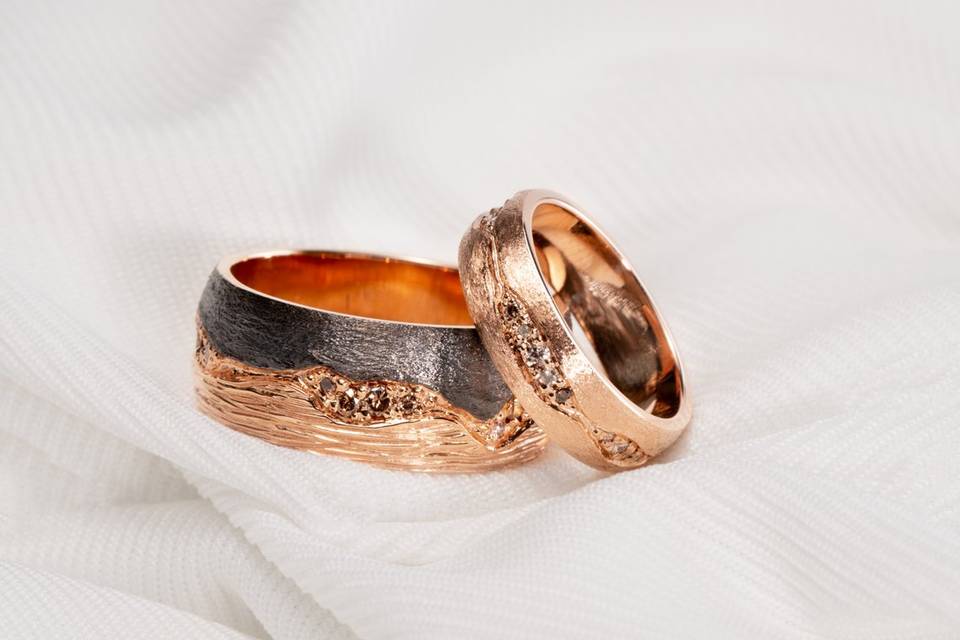 Alliances Diamants Bruns