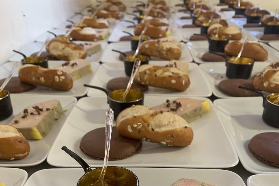 Foie gras et macaron chocolat