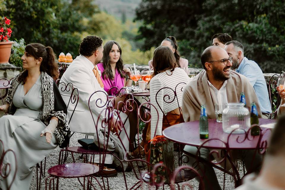 Terrasse et couché de soleil