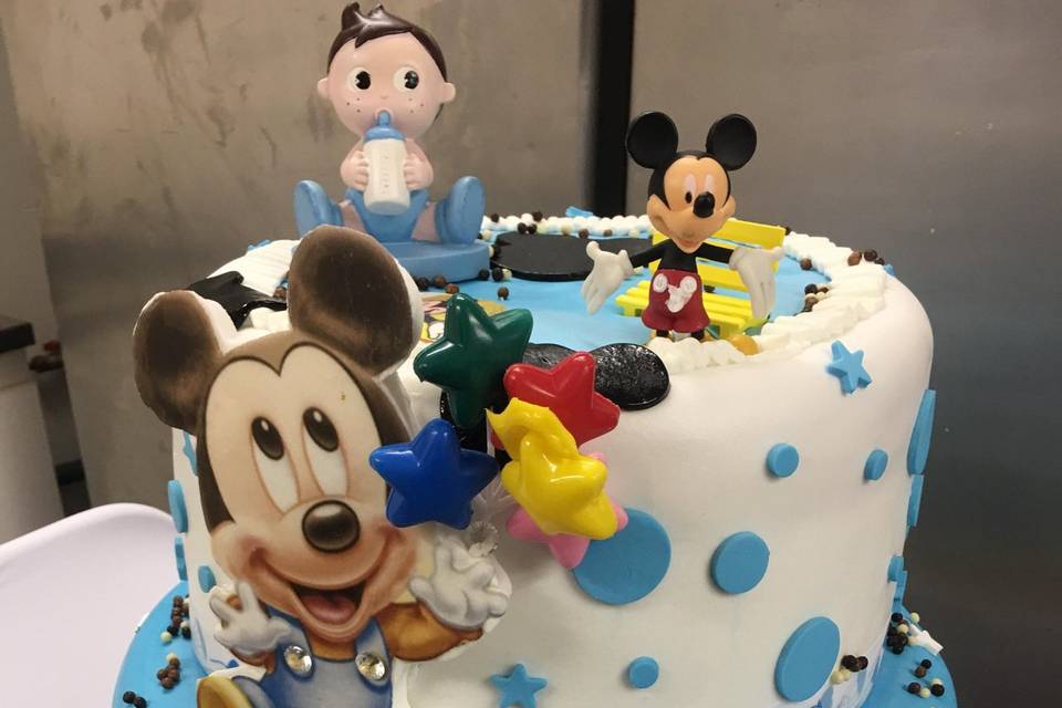 Wedding cake bleu/doré