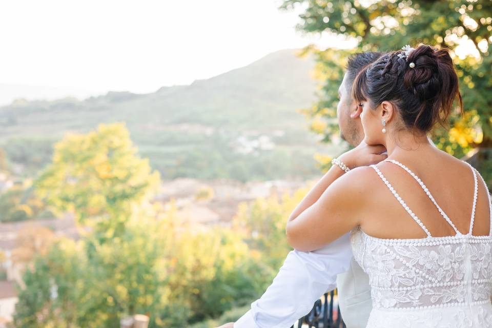 Vue sur les montagnes et valée