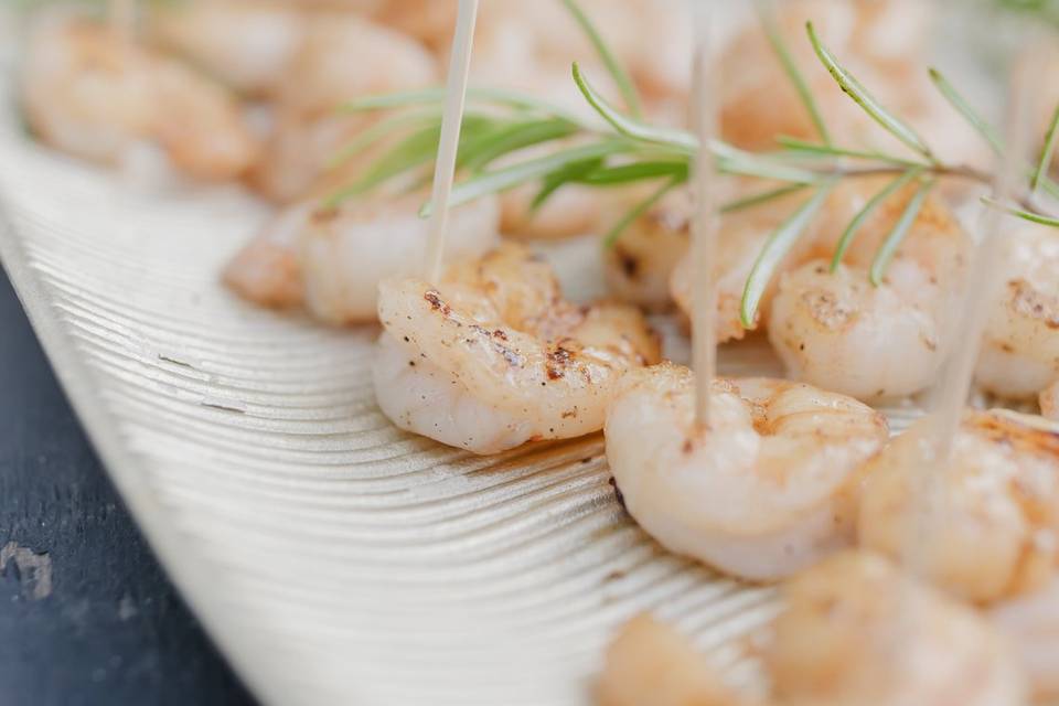 Crevettes flambée au pastis