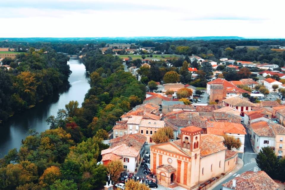 Vue aérienne de Brens