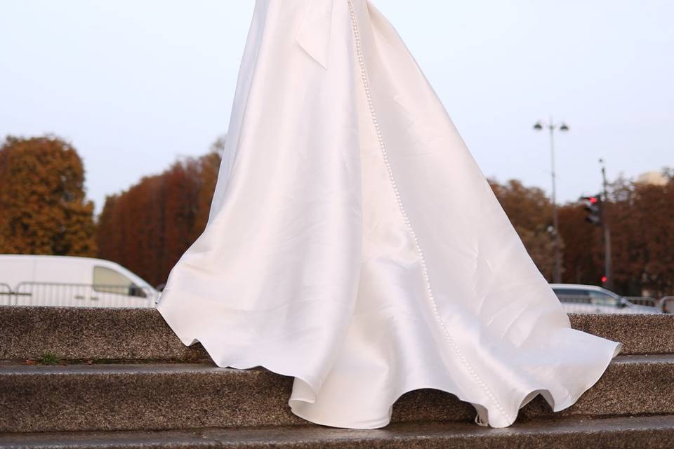 Robe de mariée satin évasée