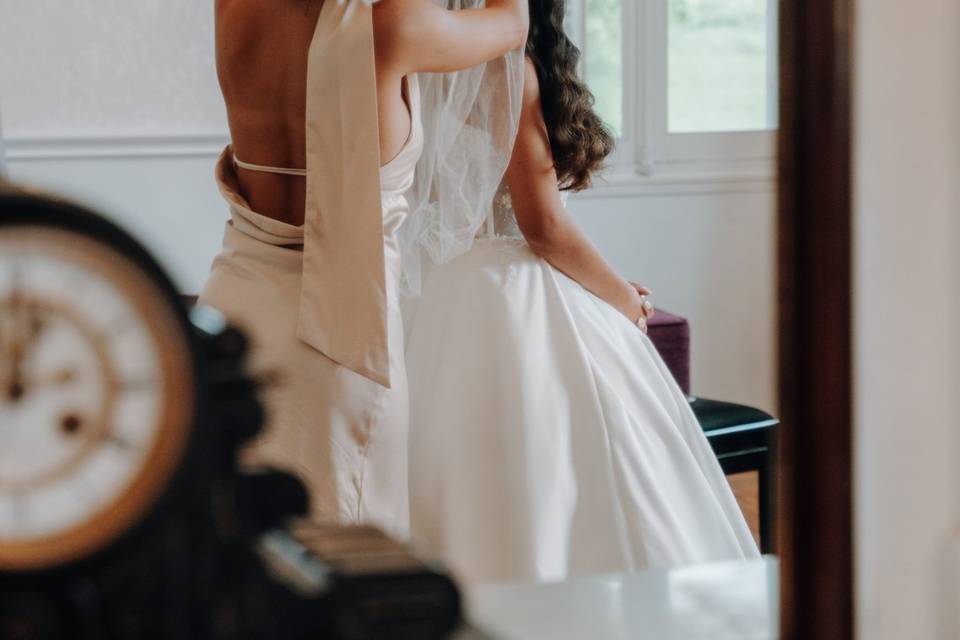 Pose du voile mariée