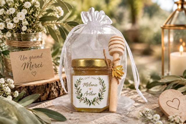 Miel personnalisé mariage