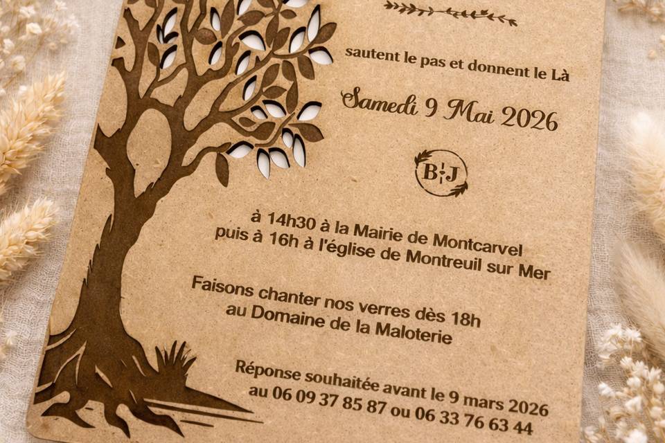 Faire Part Bois Nature