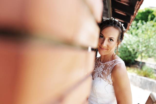 En préparation avec la mariée