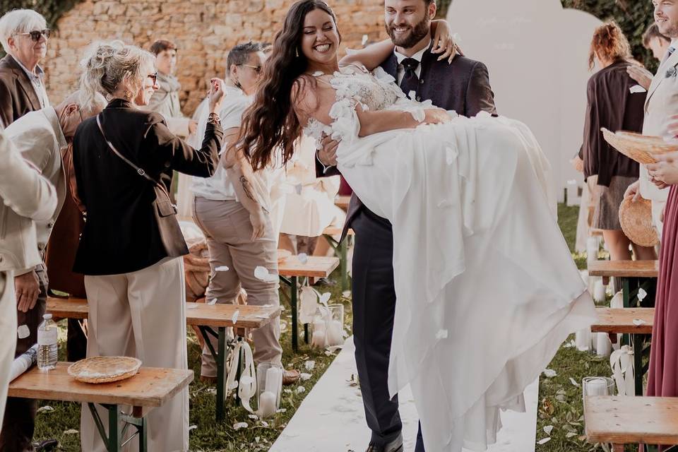 Mariage champètre beige