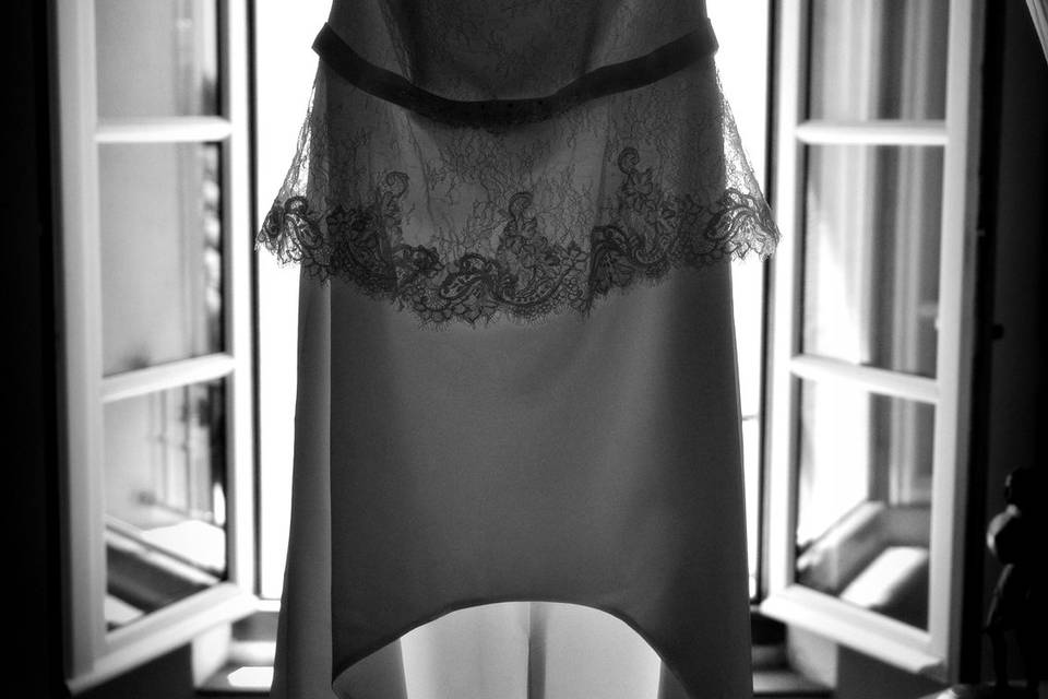 Robe de mariée noir et blanc