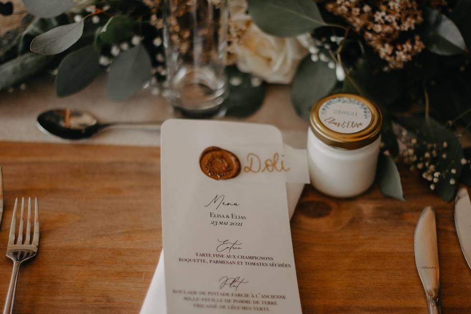 Menu + marque place