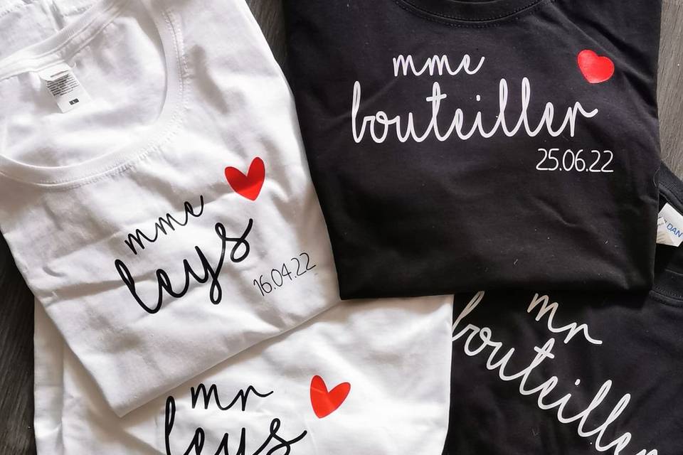 Tshirt mariage matchy