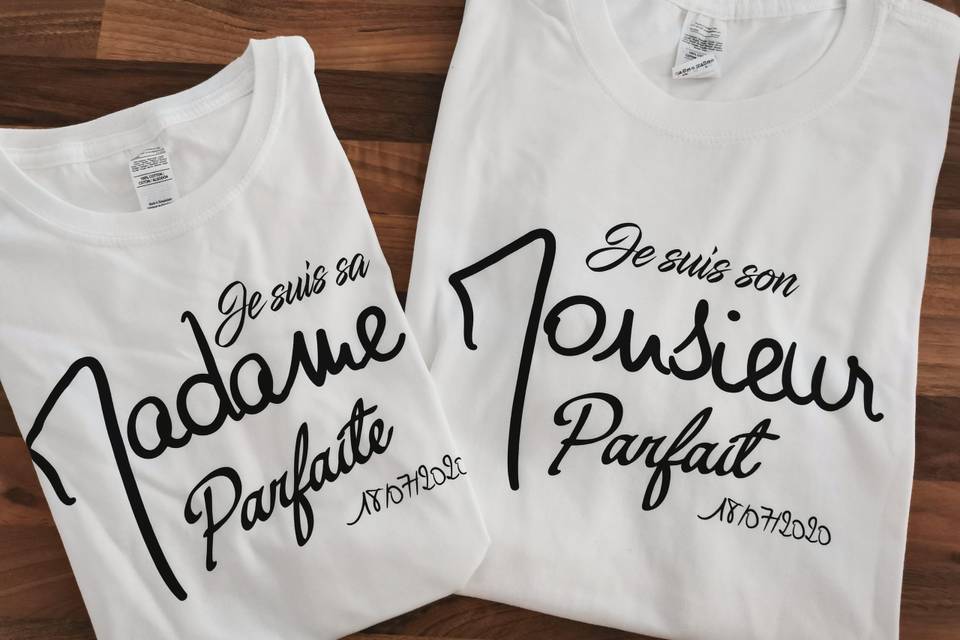 Tshirt couple parfait