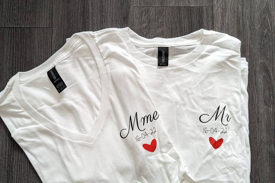 Tshirt mariage noms