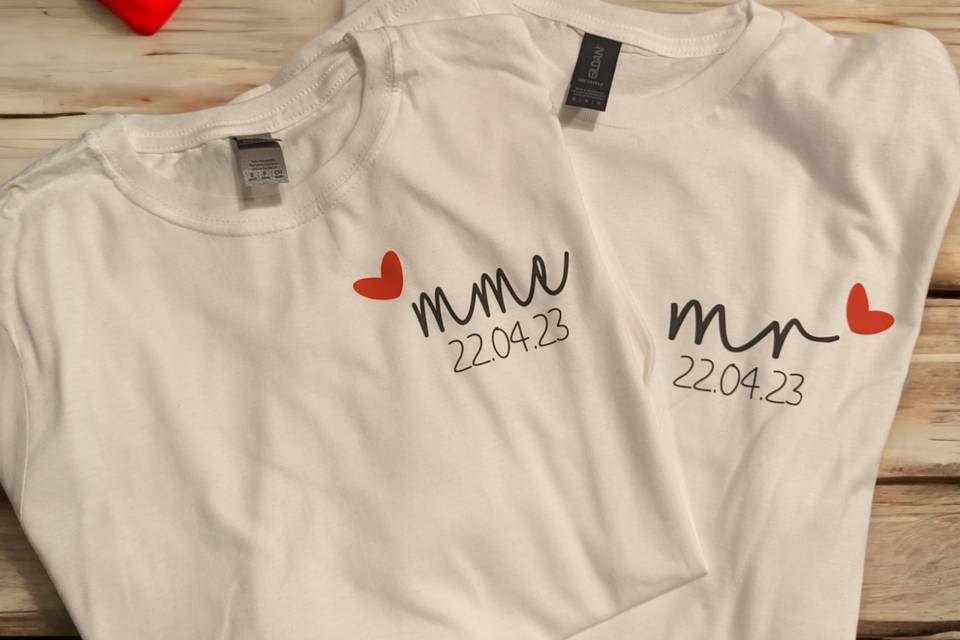 T-shirt Mr MME coeur