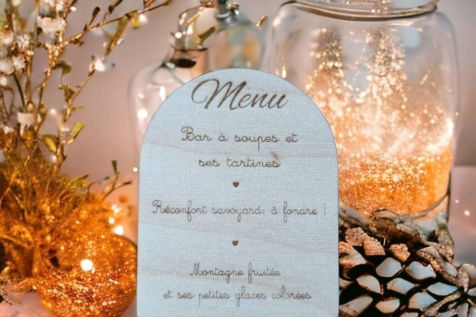 Menu en bois