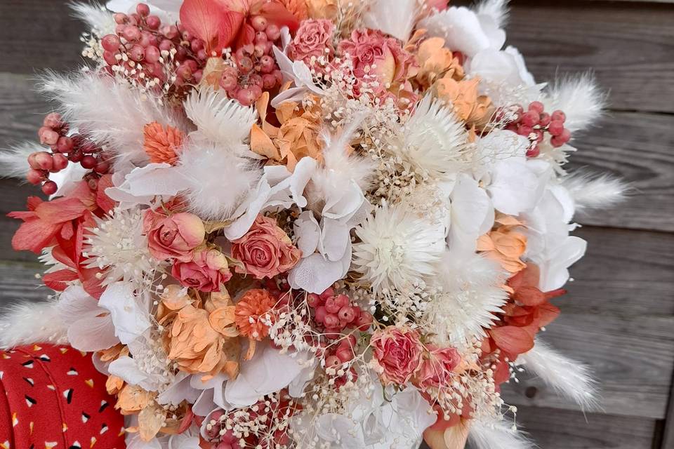 Bouquet de mariée en fleurs sé