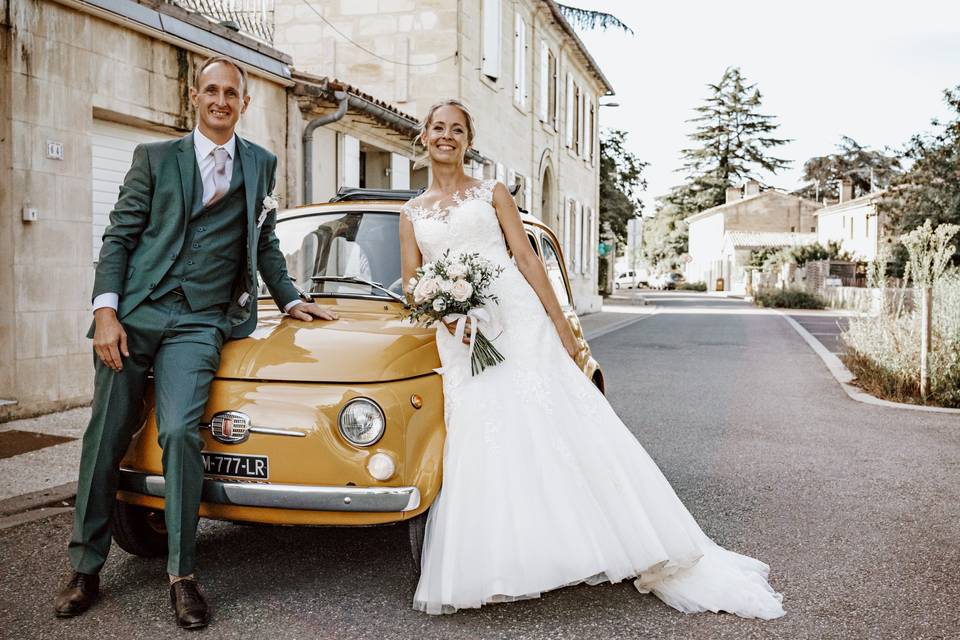 Couple et Fiat 500