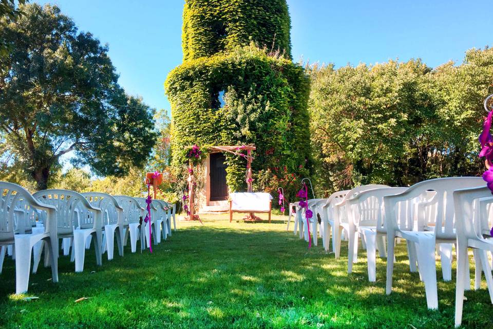 Cérémonie de mariage au moulin