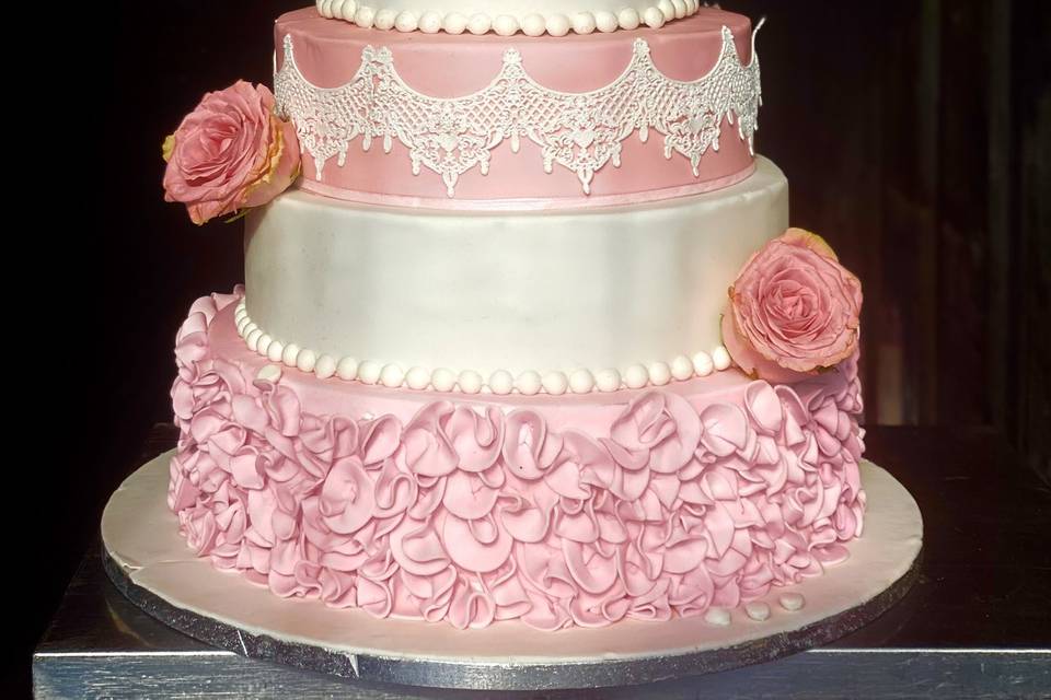 Wedding cake pink glam