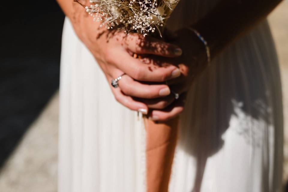 Bouquet de mariée fleurs séchées