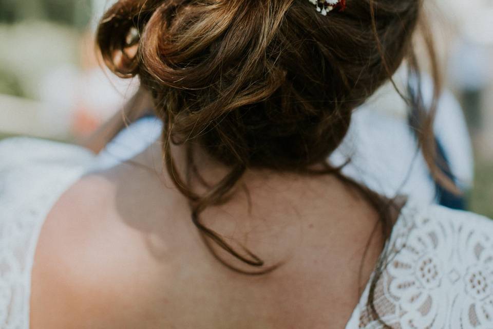 Peigne fleurs séchées