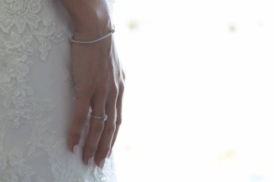 Détail de la robe de mariée