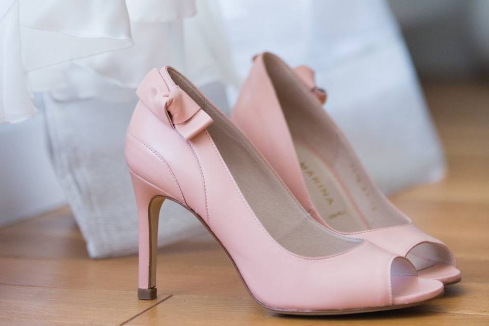 Détail de la manche de la robe de mariée