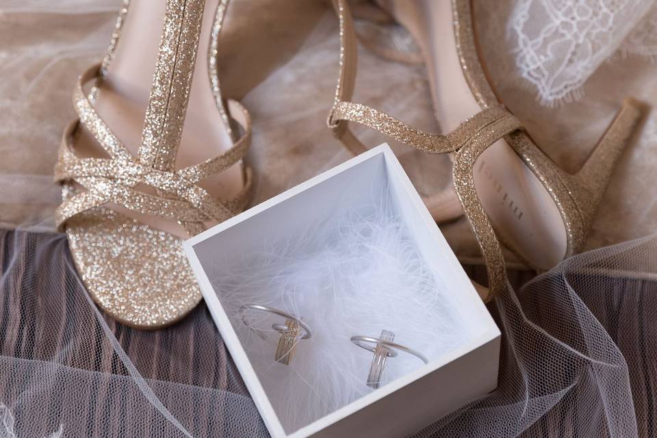 Chaussures à talons de la mariée