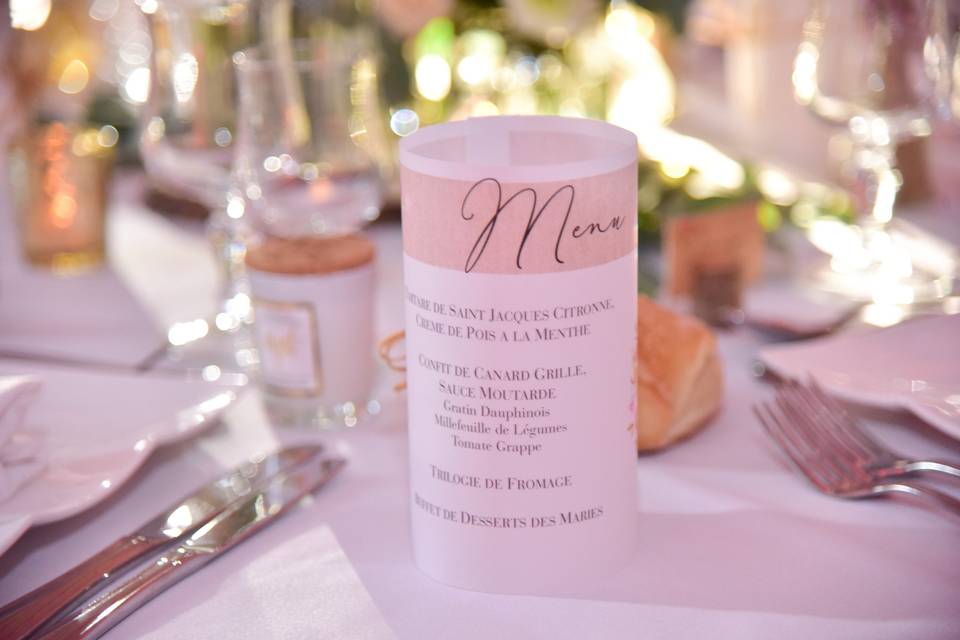 Marque-place et décoration de table