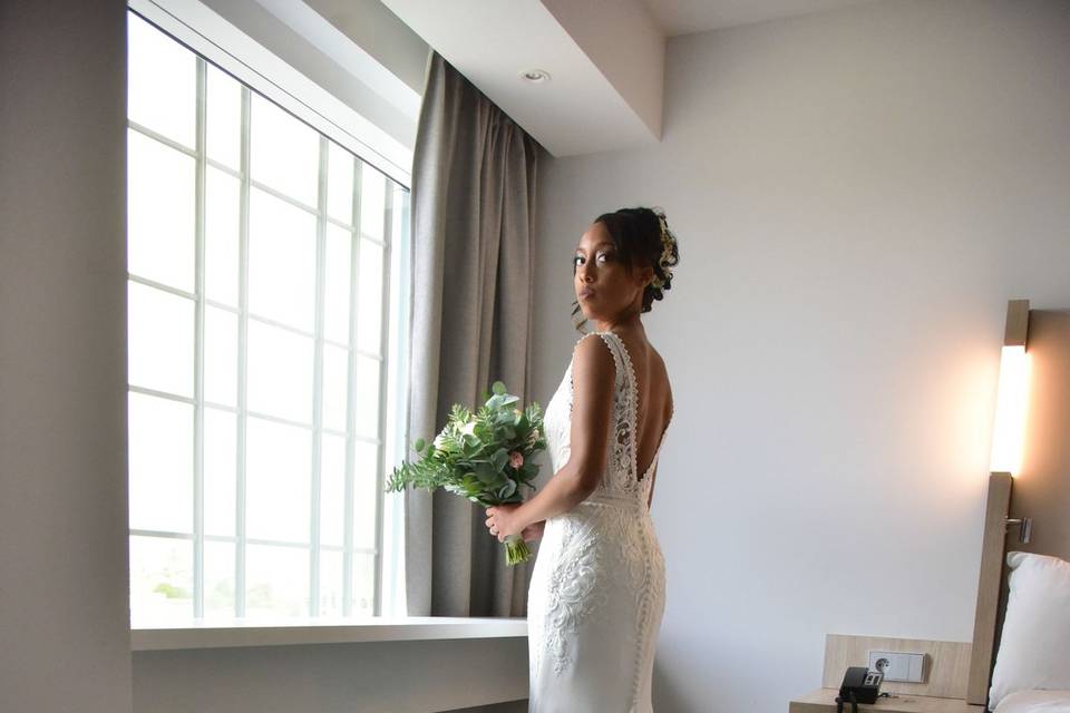 Traîne de la robe de mariée
