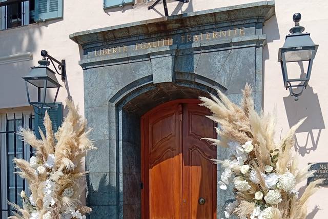 Demi Arche pampas et fleurs