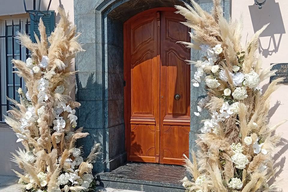 Demi Arche pampas et fleurs