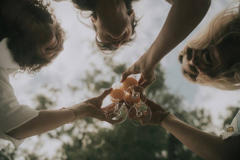 Groupe mariée témoin