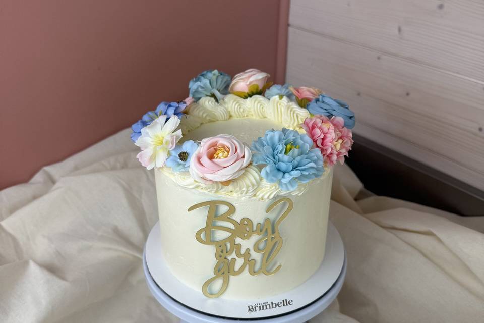 Layer cake rose, bleu