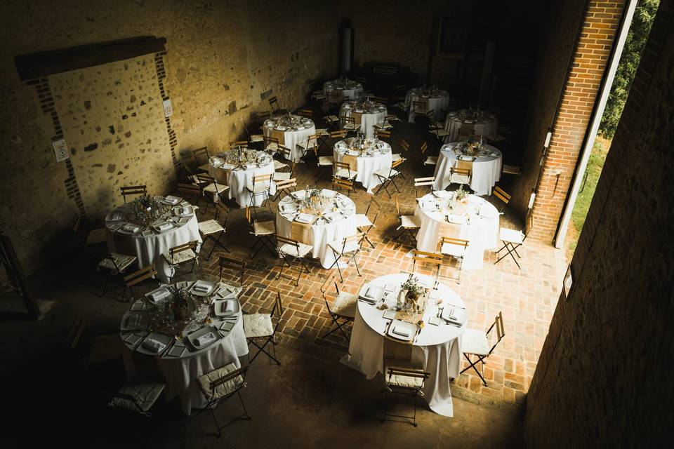 Diner installé dans la salle