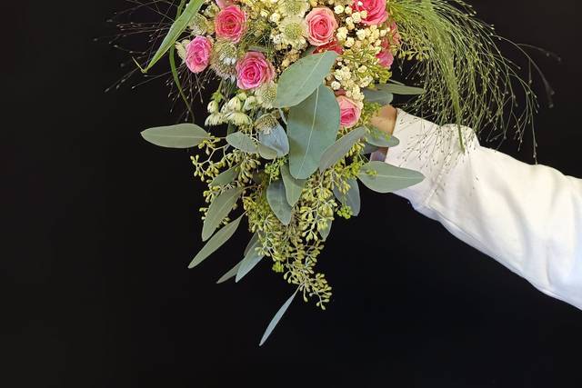 Bouquet de mariée retombant