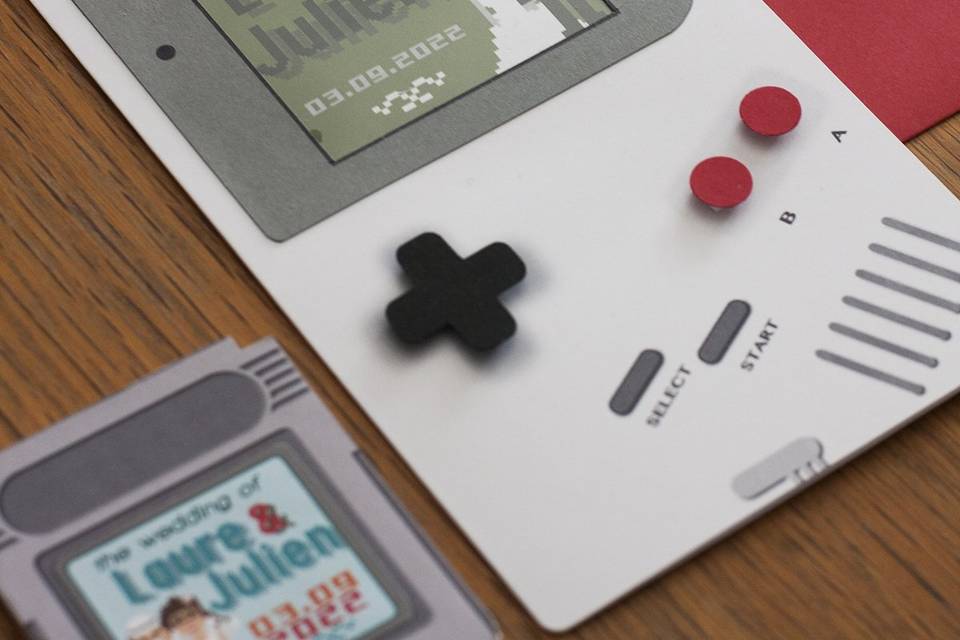 Faire-part mariage GameBoy