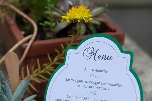 Menu pour table enfants