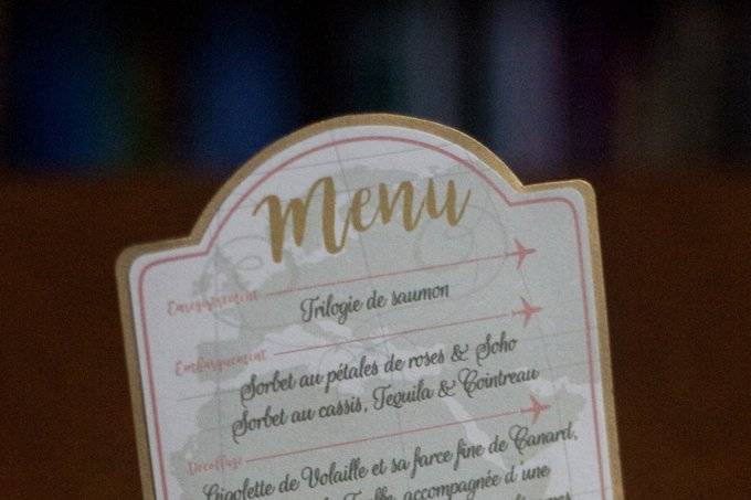 Menu voyage vintage