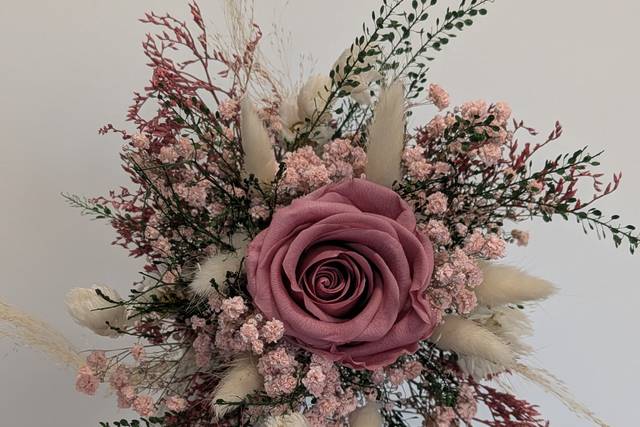Bouquet vase rose éternelle