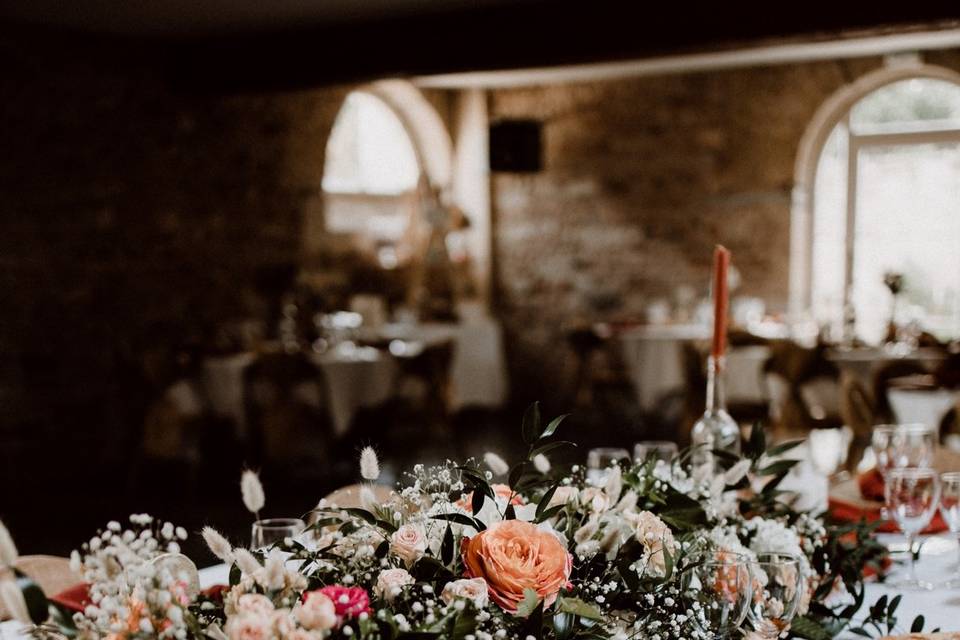 Décoration table fleurs