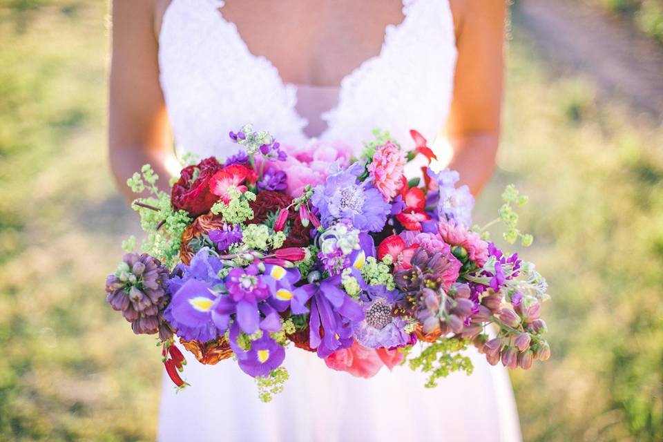 Bouquet marié coloré