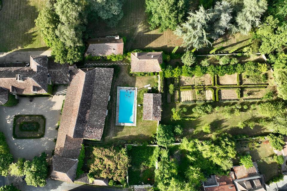 Vue aérienne de la pool-house
